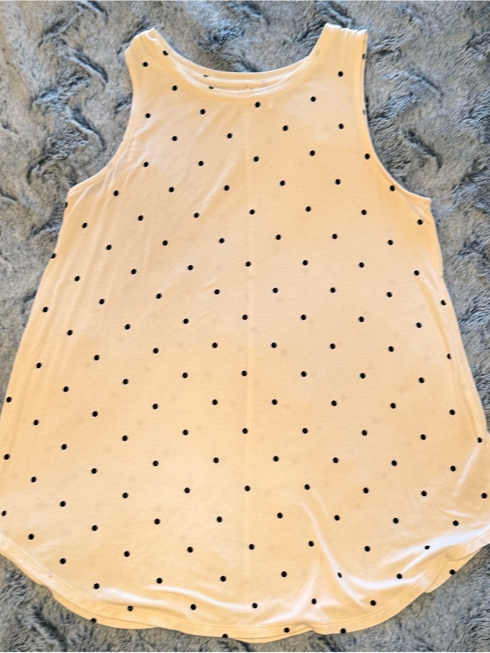 Old Navy | Cream Tank Top with Black Polka Dots | Size = XS